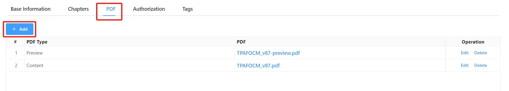 Book Addition - PDF Addition