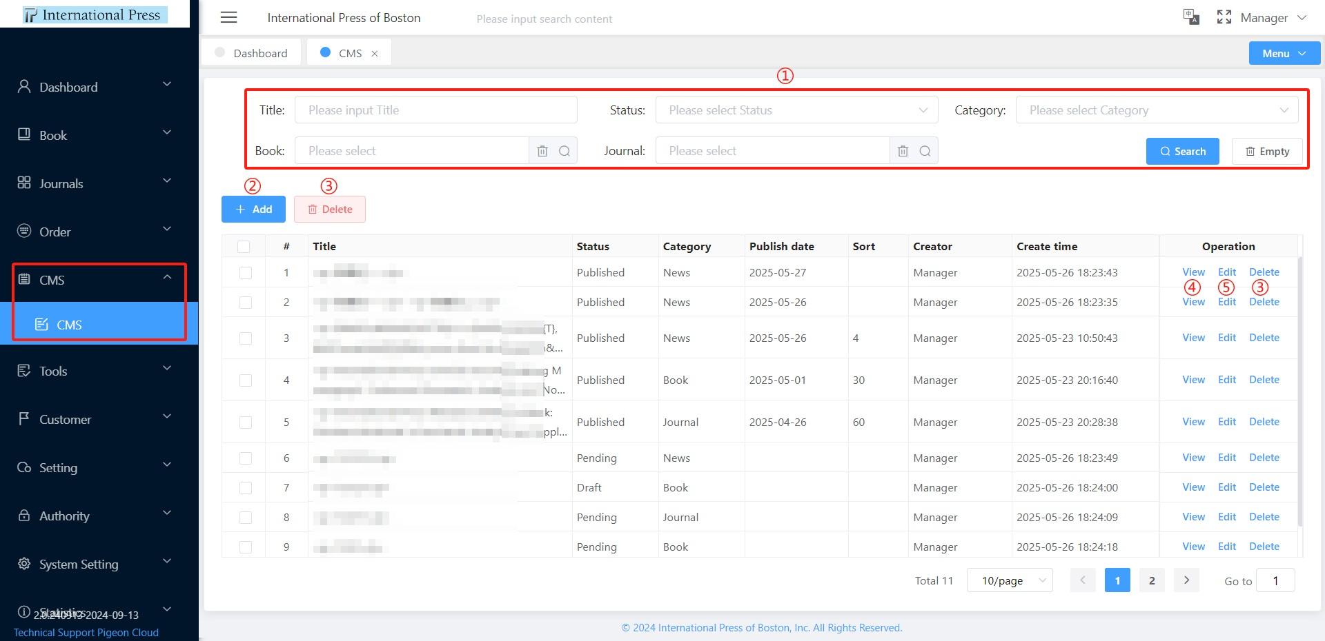 CMS Module Interface